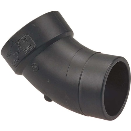 Nibco 2 in. ABS DWV 45-Degree Spigot x Hub Street Elbow C58062HD2